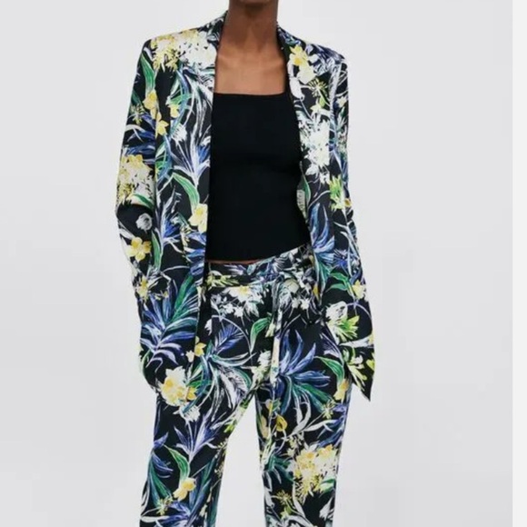 Zara floral satin blazer sz xs - Picture 5 of 5